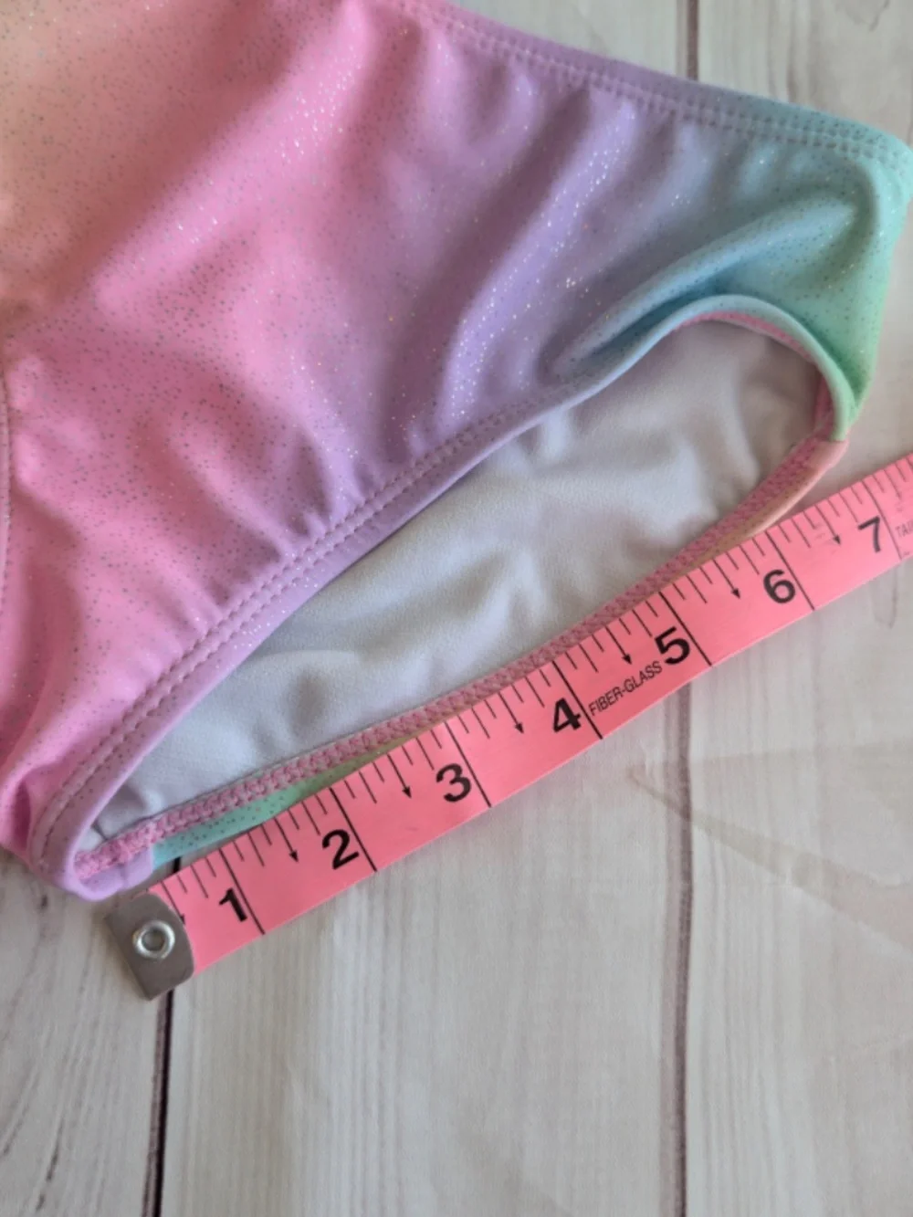 Kinnly girls Swim bikini bottoms rainbow pastel size 6X sparkle swimming beach
